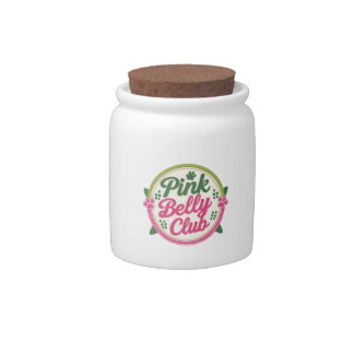 Pink Belly Club Logo Candy Favor Treat Jar