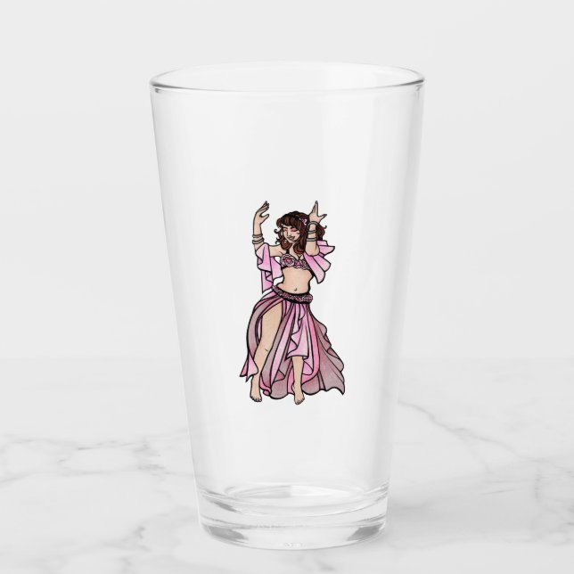 Pink Belly Dancer Glass (Front)