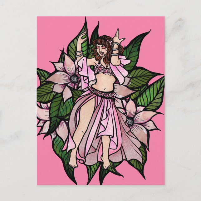 Pink Belly Dancer Shimmy                           Postcard (Front)