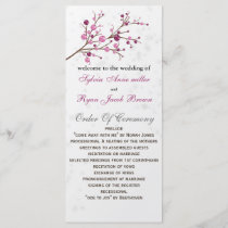 pink berries elegant winter Wedding program