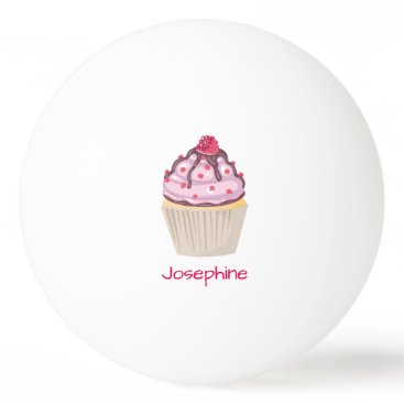 Pink Berry Cupcakes Ping Pong Ball