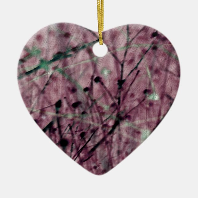 Pink Berry Field Ceramic Ornament (Front)