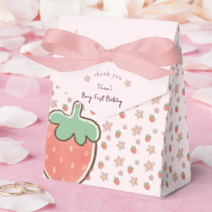 Pink Berry Sweet Girl Baby Shower Favor Boxes