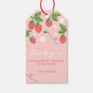 Pink Berry Sweet Strawberry Birthday Favor  Gift Tags