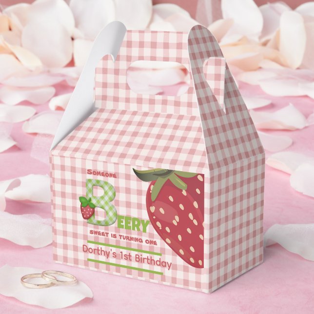 Pink Berry Sweet Strawberry Favor Box (Wedding)
