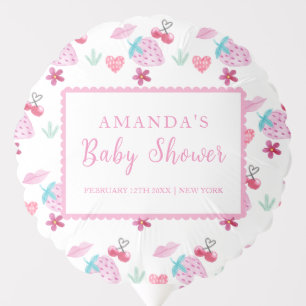 Pink Berry Sweet Sweetheart Valentine Baby Shower  Balloon