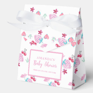 Pink Berry Sweet Sweetheart Valentine Baby Shower Favor Boxes