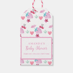 Pink Berry Sweet Sweetheart Valentine Baby Shower Gift Tags