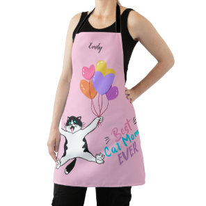Pink Best Cat Mom Ever All-Over Print Apron