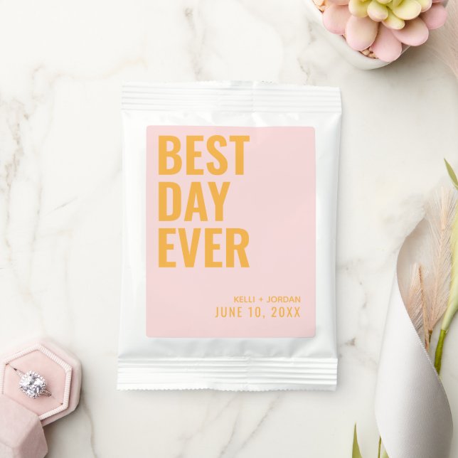 Pink Best Day Ever Wedding Favor Drink Mix (Wedding)