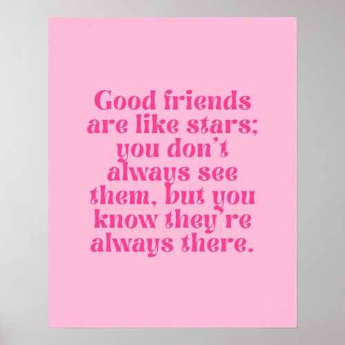 Pink Best Friend Quote Poster