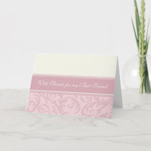 Pink Best Friend Thank You Maid of Honor Card