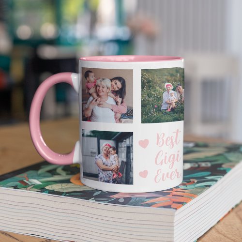 Pink Best Gigi Ever Grandma Personalized Photo Mug