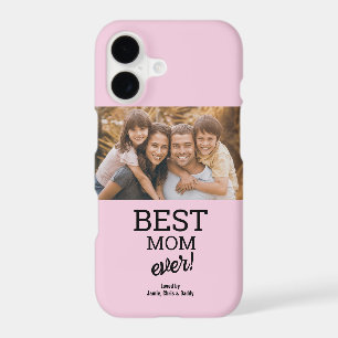 Pink Best Mom by Par Custom Photo Modern iPhone 17 Case