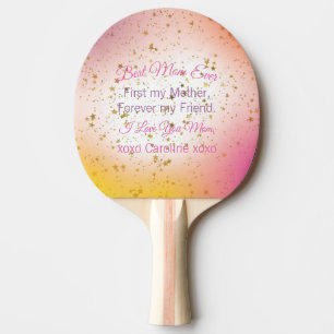 Pink Best Mom Ever Elegant Cute Modern Mothers Day Ping Pong Paddle