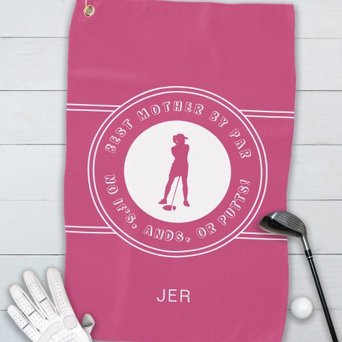 Pink Best Mother By Par Funny Putts Ladies Golfer Golf Towel