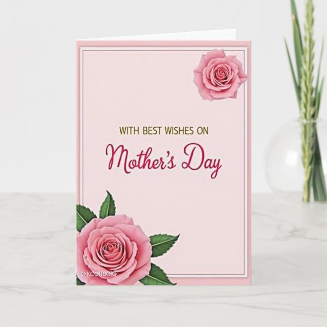 Pink Best Mothers Day Card (Front)