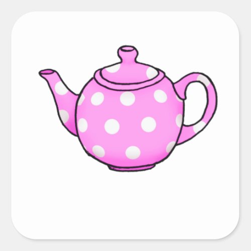 Pink Betty Teapot Square Sticker