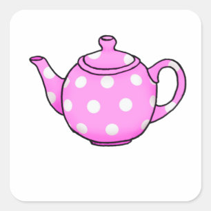 Pink Betty Teapot Square Sticker