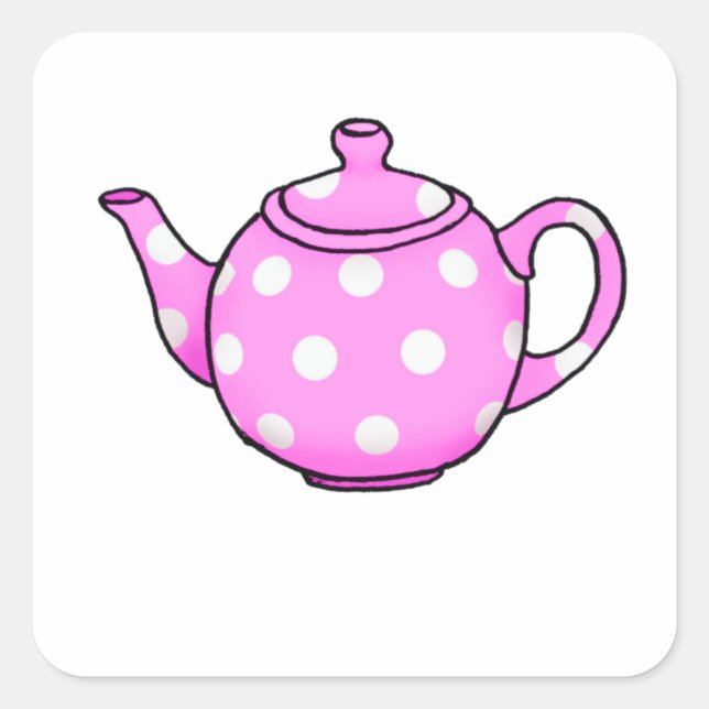 Pink Betty Teapot Square Sticker (Front)