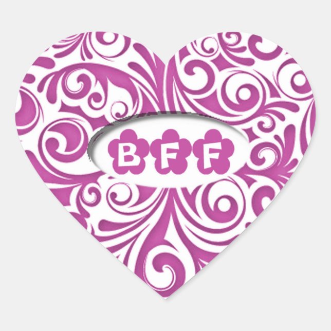 Pink BFF Heart Stickers (Front)