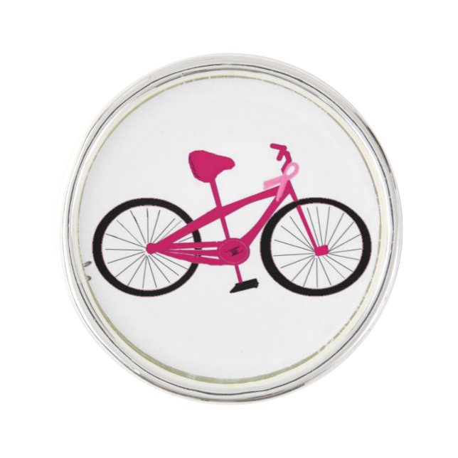Pink Bicycle Bike for a Cure Lapel Pin (Front)