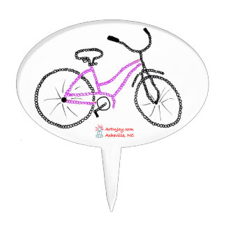 Pink Bicycle Cake Topper