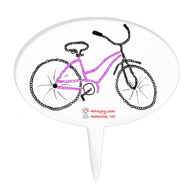 Pink Bicycle Cake Topper (Front)