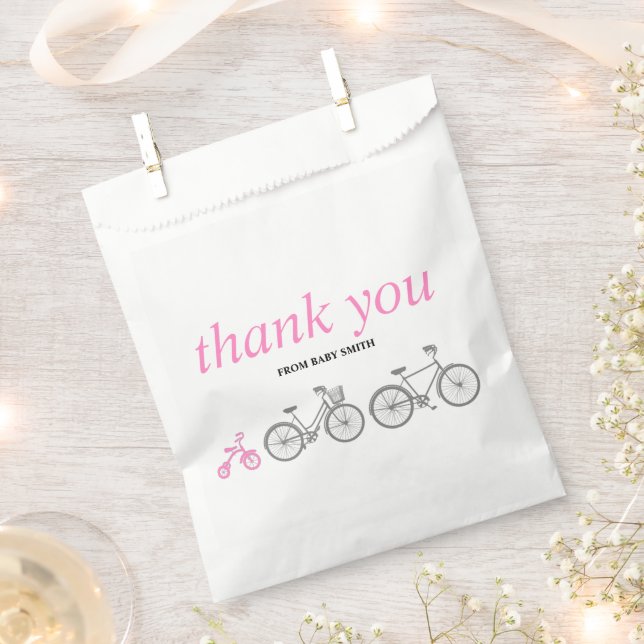 Pink Bicycle Favor Bag (Clipped)