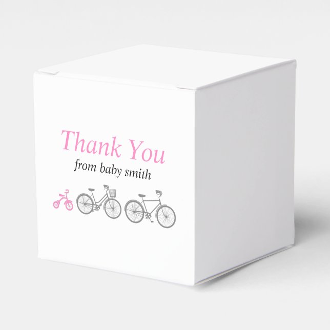 Pink Bicycle Favor Boxes (Front Side)