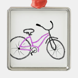 Pink Bicycle Metal Ornament