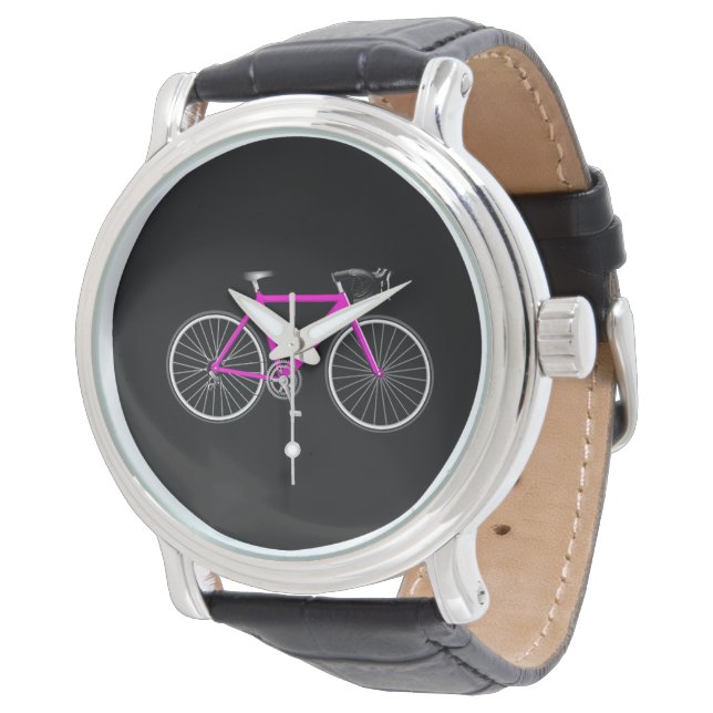 Pink Bicycle On Black Watch (Angled)