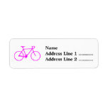 [ Thumbnail: Pink Bicycle Silhouette Return Address Label ]