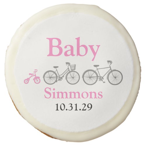 Pink Bicycle Sugar Cookie