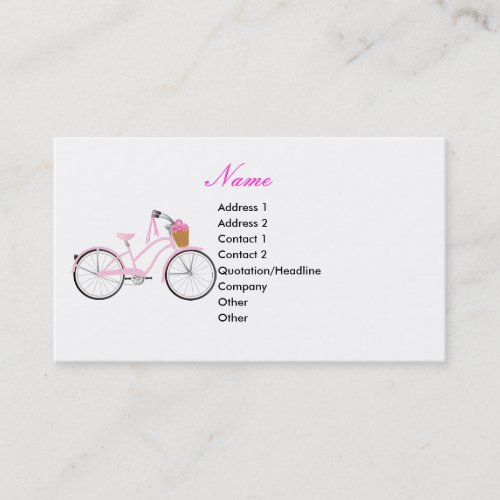 Pink Bicycle with Streamers Business Card