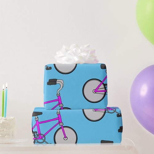 Pink Bicycle Wrapping Paper