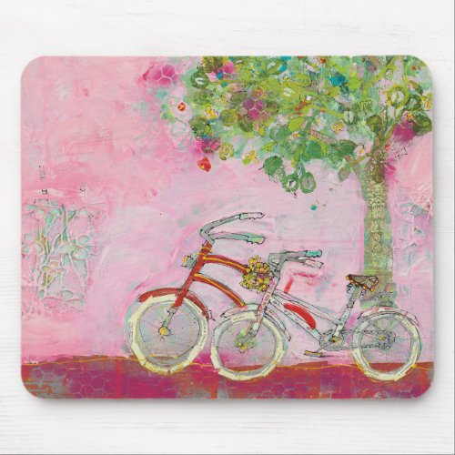 Pink Bicycles Mouse Pad