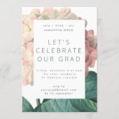Pink Big Flower Photo University Grad Invitation (Front)
