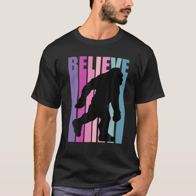 Pink Bigfoot Believe Yeti Magical Mystical Legends T-Shirt (Front)