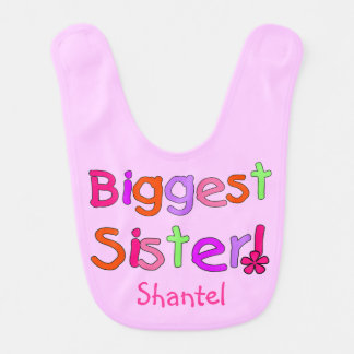Pink Biggest Sister Bib