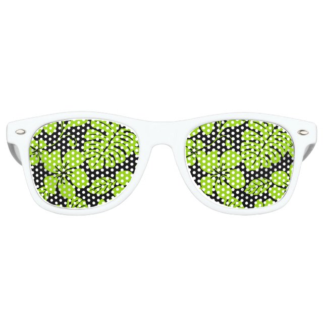 PINK BIKINI (BLACK/LIME) RETRO SUNGLASSES (Front)