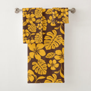 PINK BIKINI (BROWN/YELLOW) BATH TOWEL SET