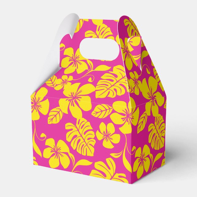 PINK BIKINI (HOT PINK/YELLOW) FAVOR BOXES (Front Side)