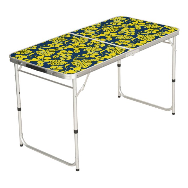 PINK BIKINI (NAVY/YELLOW) BEER PONG TABLE (Angled)