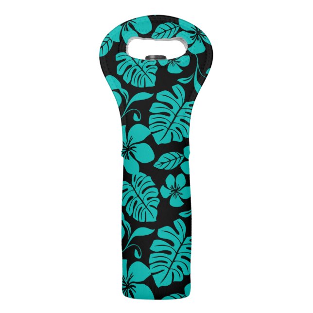 PINK BIKINI PATTERN (BLACK/TEAL) WINE BAG (Back)