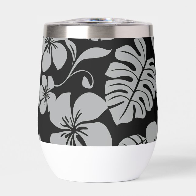 PINK BIKINI PATTERN IN BLACK/GRAY THERMAL WINE TUMBLER (Front)