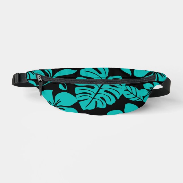 PINK BIKINI PATTERN IN BLACK/TEAL FANNY PACK (Front)