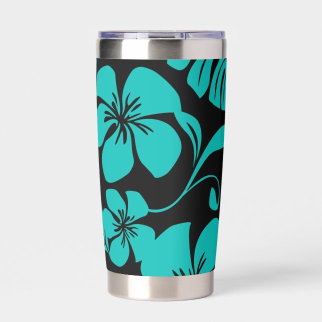 PINK BIKINI PATTERN IN BLACK/TEAL INSULATED TUMBLER (Front)
