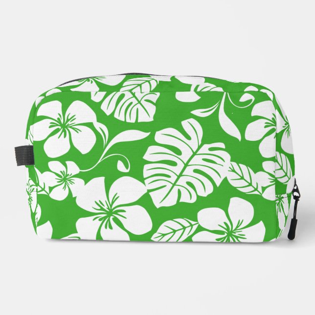 PINK BIKINI PATTERN IN GRASS GREEN DOPP KIT (Front)