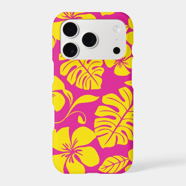 PINK BIKINI PATTERN IN HOT PINK/YELLOW iPhone CASE (Back)